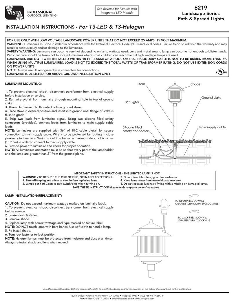 Vista 6219 Landscape Series installation instructions Vista 6219 Landscape Series installation instructions