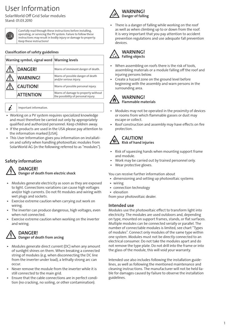 SolarWorld SW poly/RGA Series Operation manual