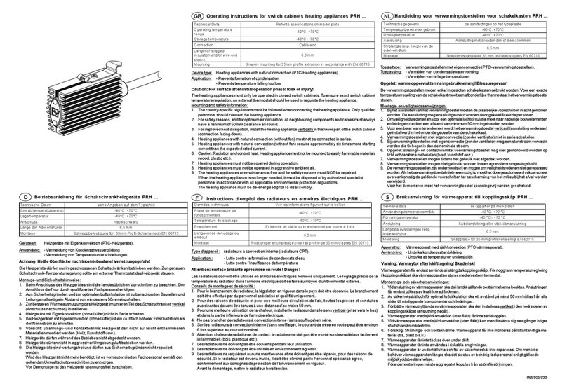 Pfannenberg PRH Series operating instructions
