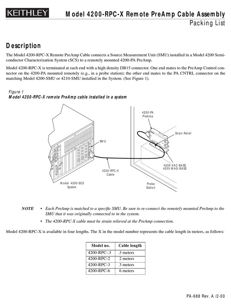 Keithley 4200-RPC Series Packing List