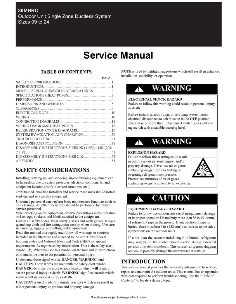 Carrier 38MHRC User manual