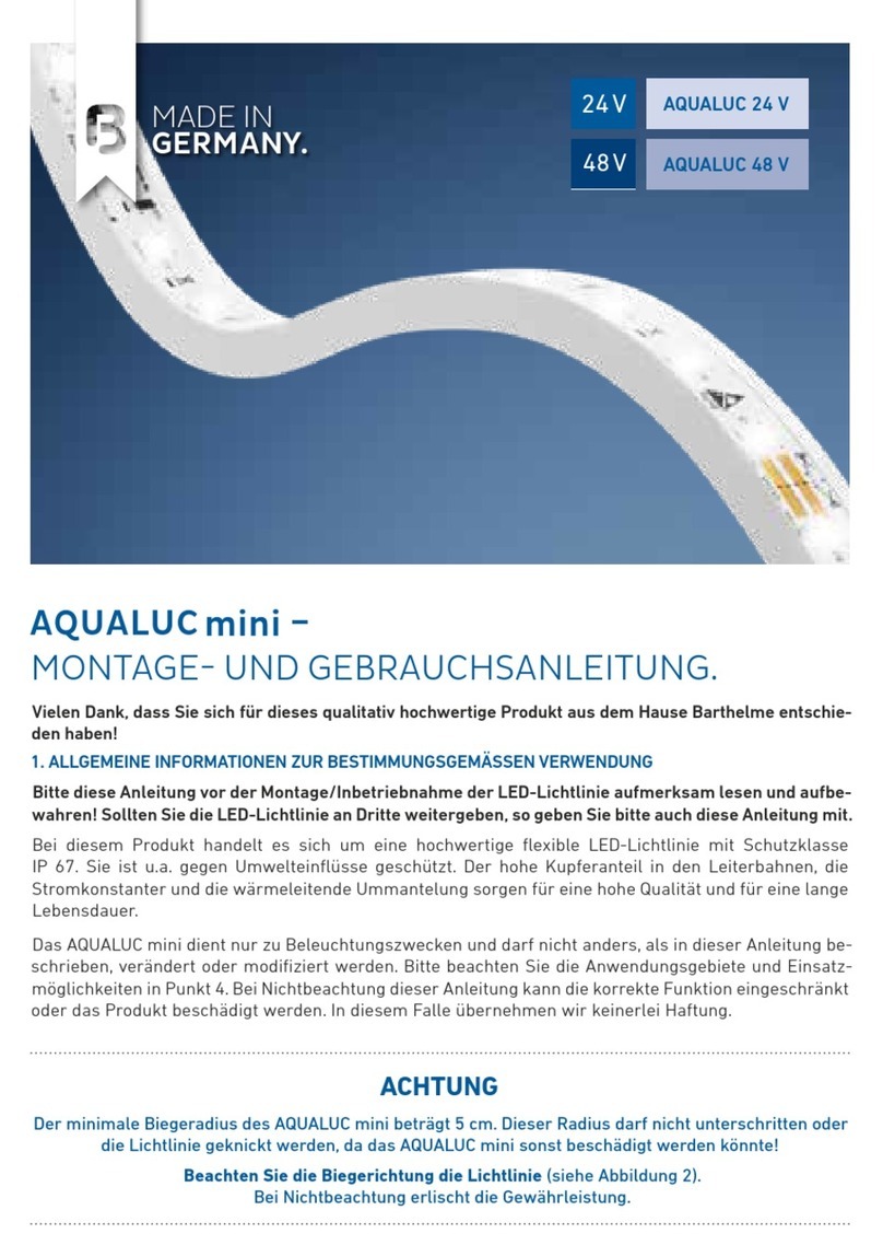 Barthelme AQUALUC mini Instructions for installation and operation