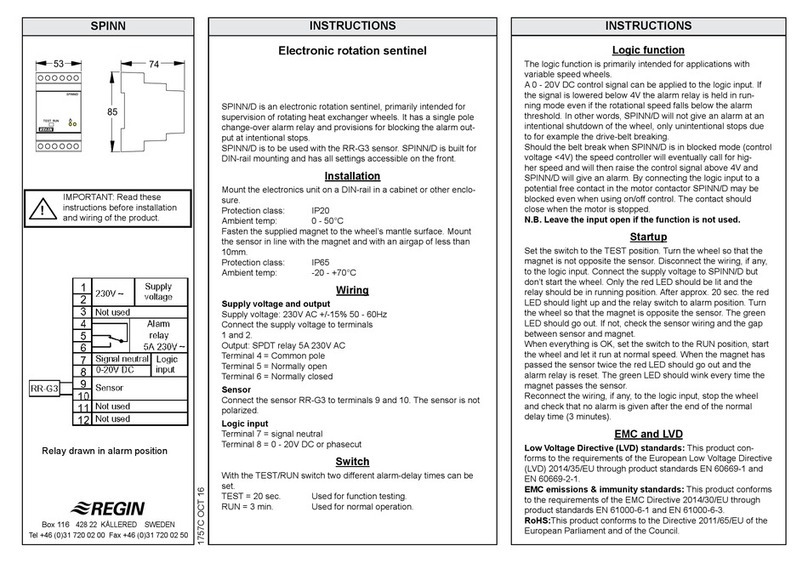 Regin SPINN/D instructions