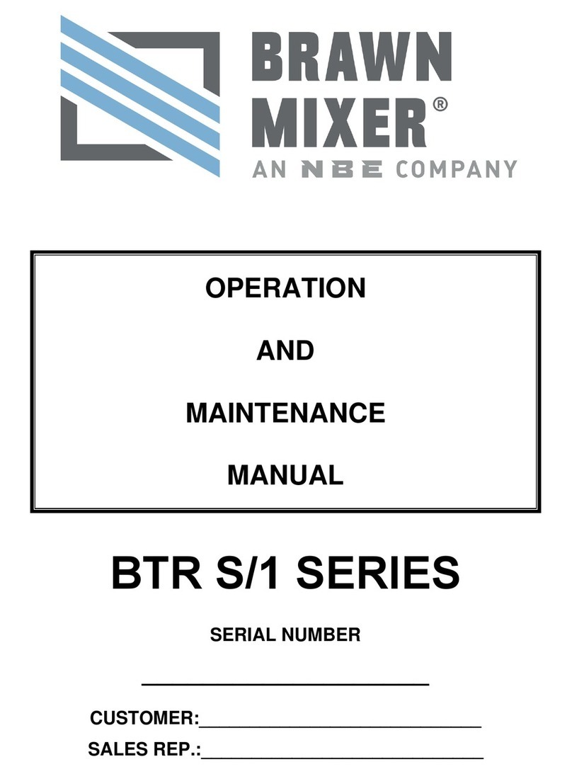 NBE BRAWN MIXER BTR 1 Series Operation and maintenance manual