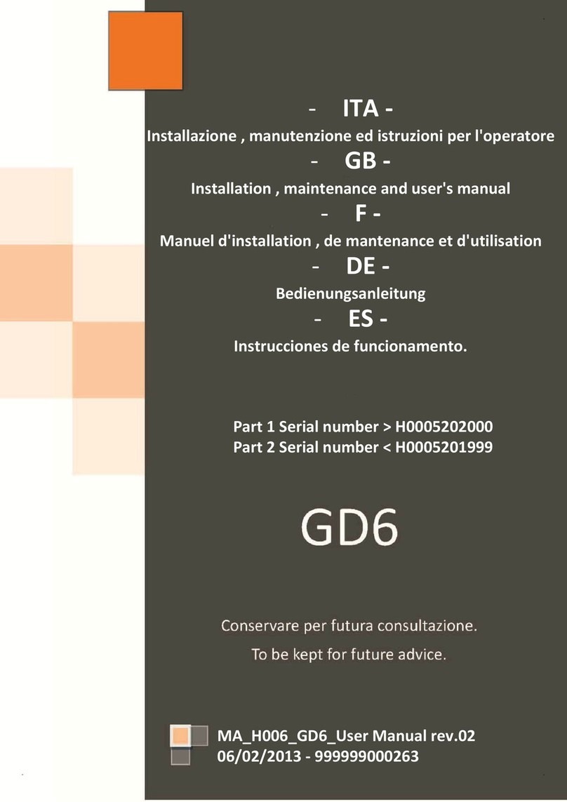 grandimpianti DG6 Installation, maintenance and user manual