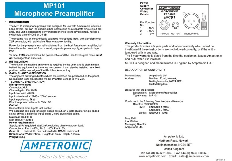 Ampetronic MP101 manual Ampetronic MP101 manual