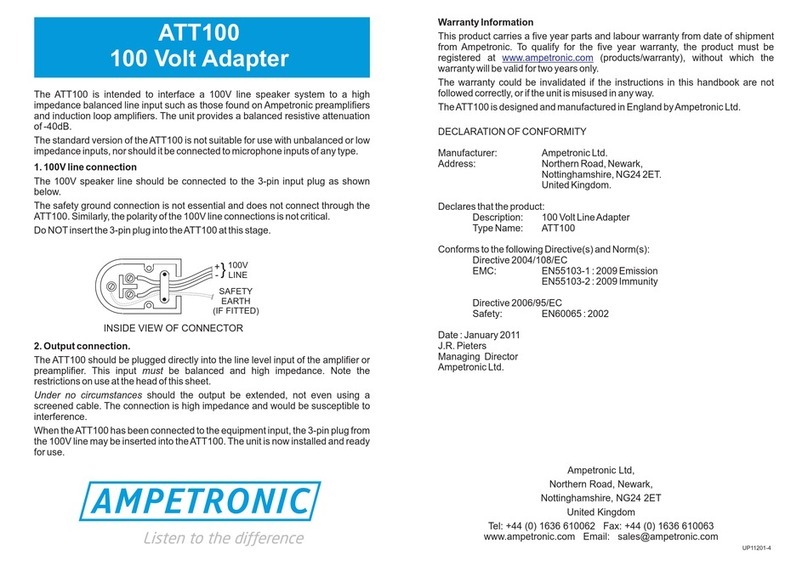 Ampetronic ATT100 manual