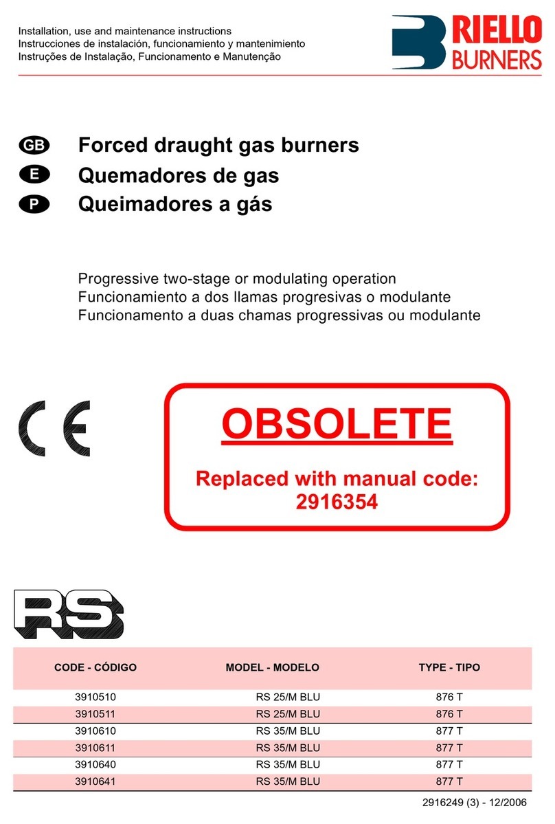 Riello Burners RS 25/M BLU Quick start guide Riello Burners RS 25/M BLU Quick start guide