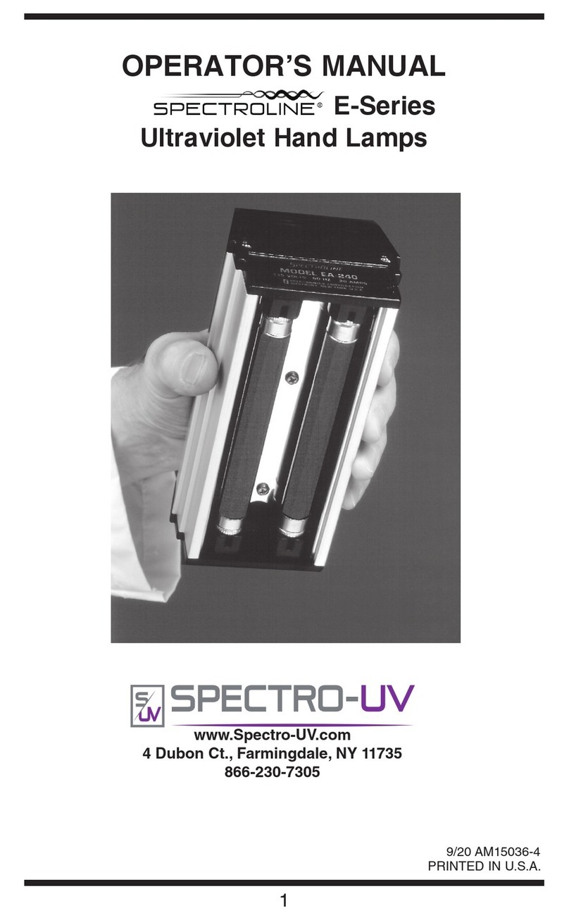 Spectro-UV Spectroline E Series User manual