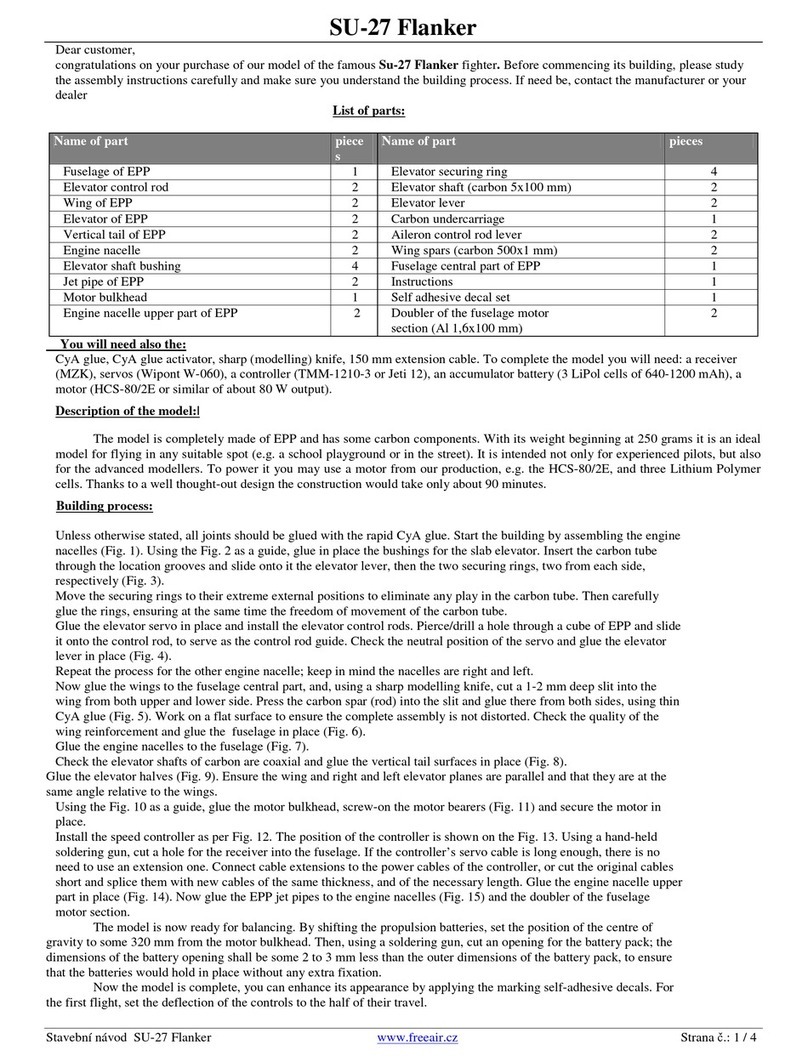 FREE AIR SU-27 Flanker User manual