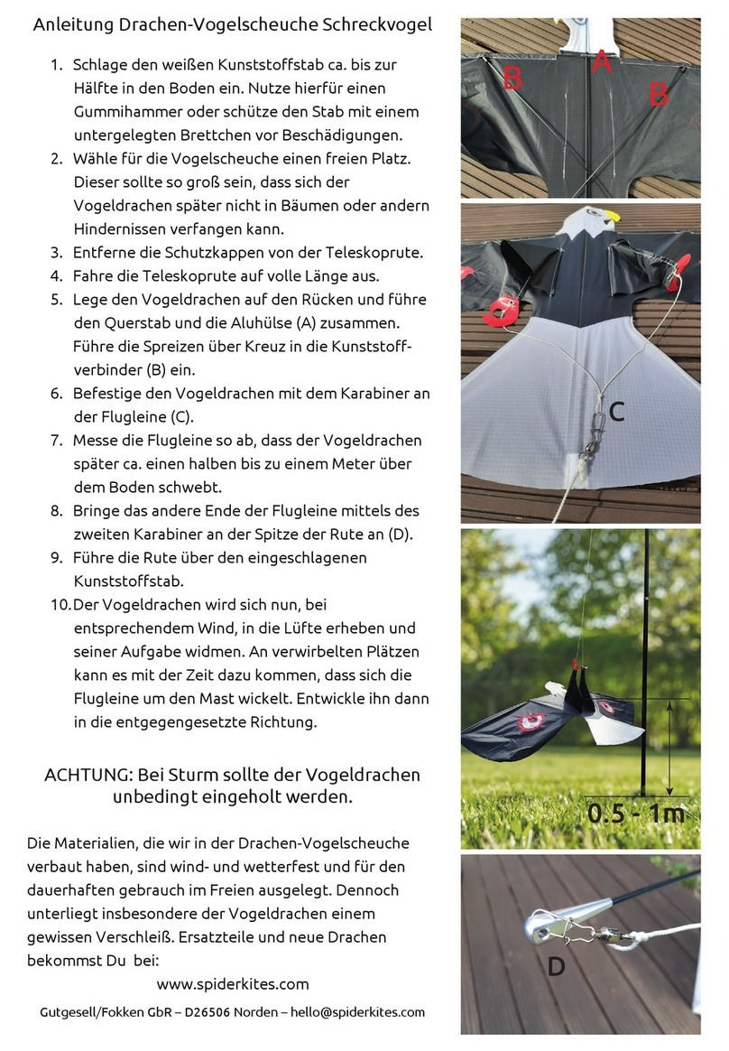 SPIDERKITES Scaring Bird-Kite instructions