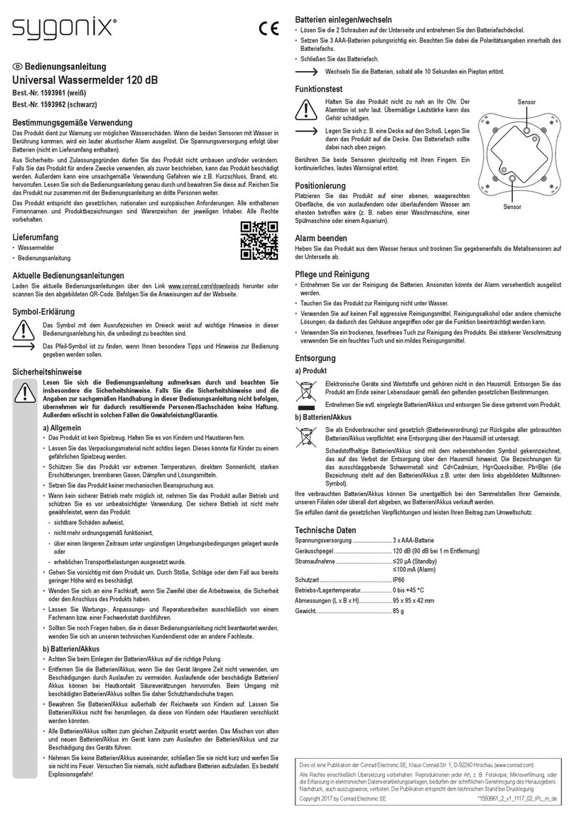 Sygonix 1593961 User manual