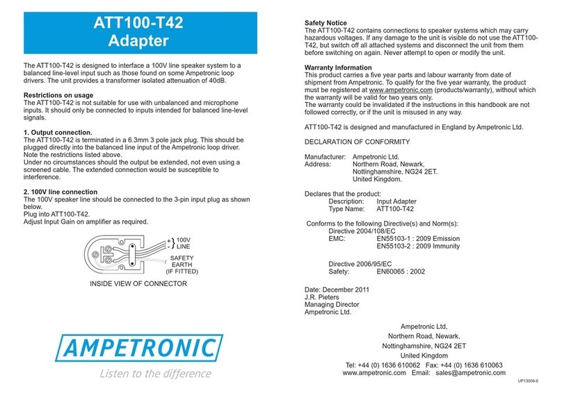 Ampetronic ATT100-T42 manual