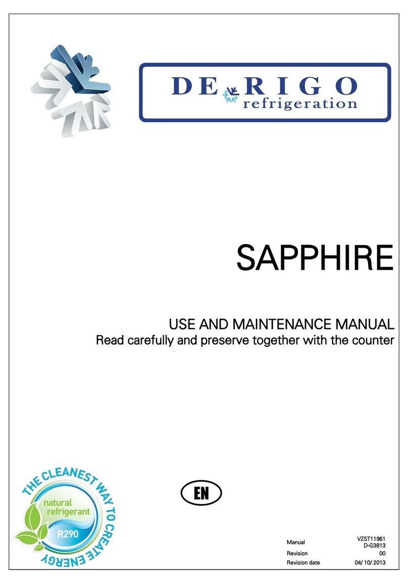DE RIGO refrigeration SAPPHIRE M1 Use and maintenance manual