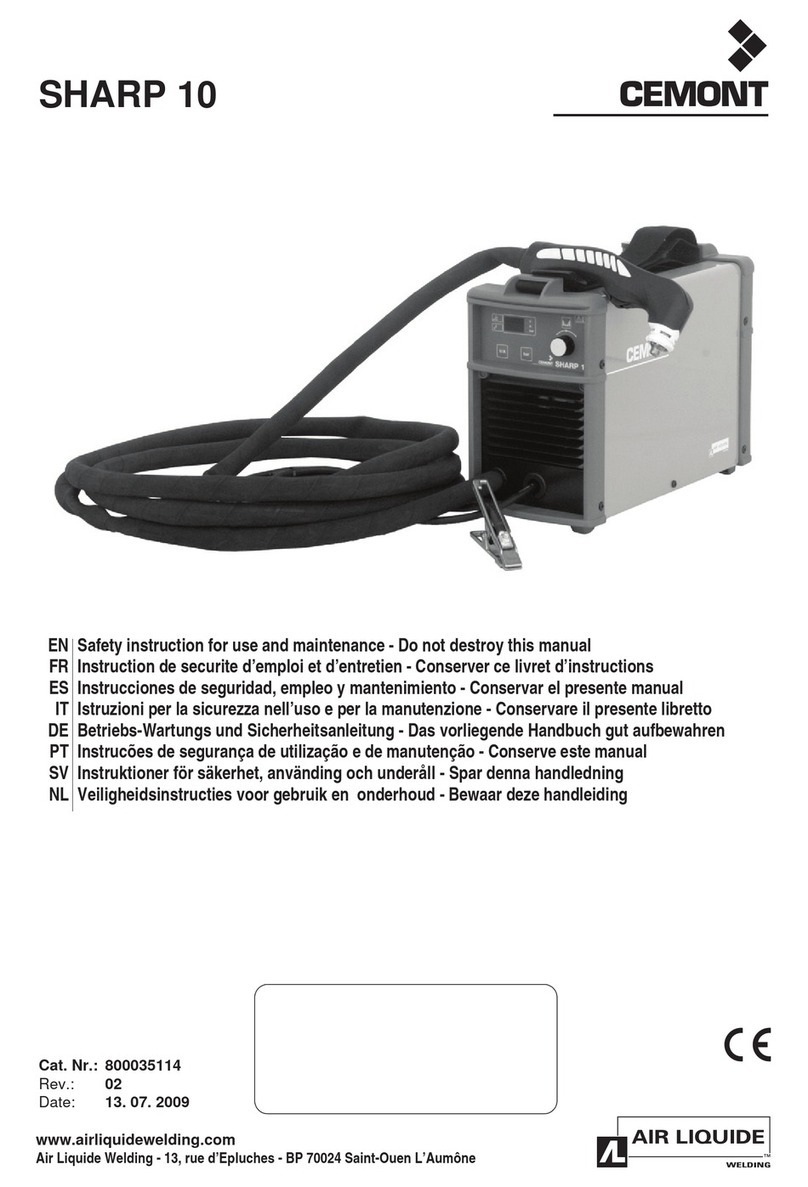 Air Liquide CEMONT SHARP 10 Safety instruction for use and maintenance
