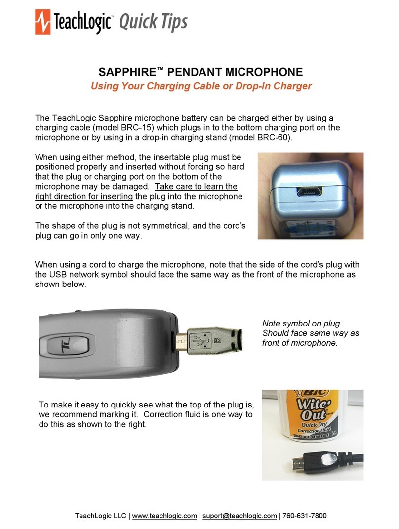 TeachLogic SAPPHIRE PENDANT MICROPHONE Quick tips