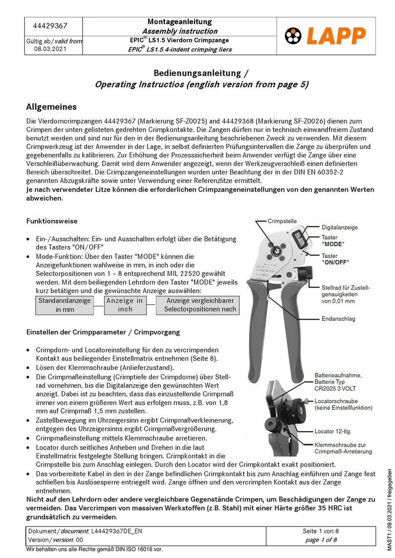 LAPP EPIC SF-Z0025 Assembly instruction