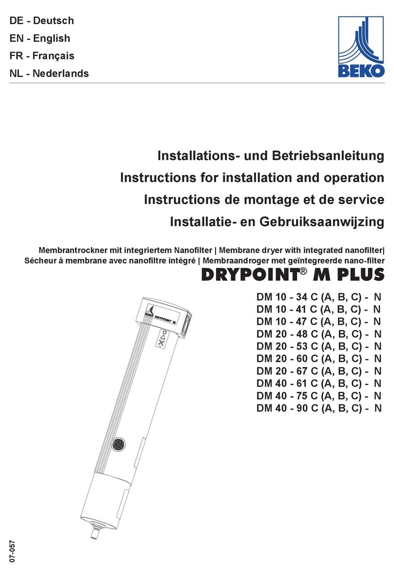 Beko DRYPOINT M PLUS DM 10-34 Instructions for installation and operation Beko DRYPOINT M PLUS DM 10-34 Instructions for installation and operation