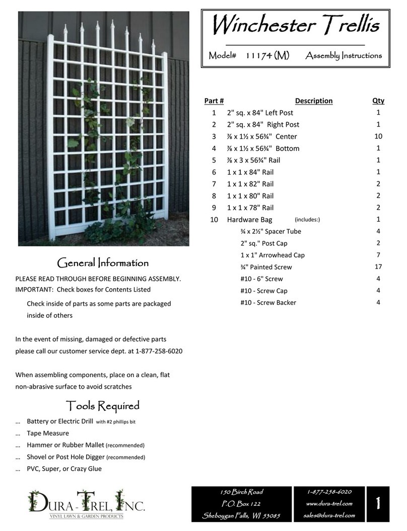 Dura Trel Winchester Trellis 11174 Assembly instructions