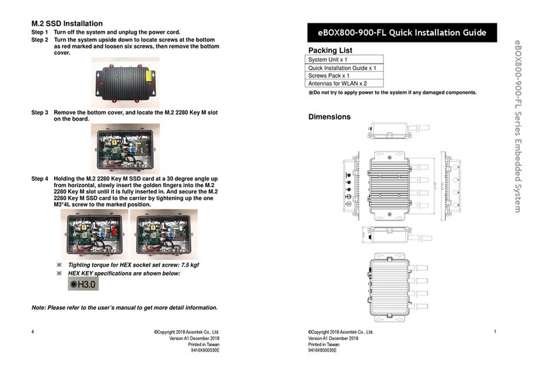 AXIOMTEK eBOX800-900-FL Series User manual