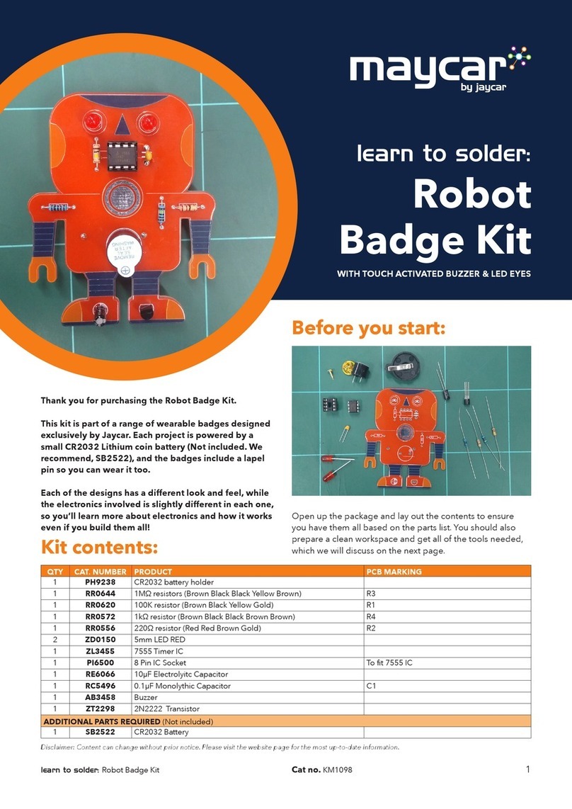 Jaycar Maycar Robot Badge Kit manual