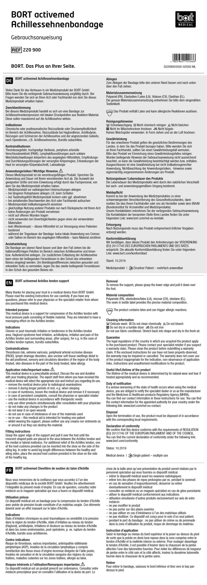 bort medical activemed 220 900 manual