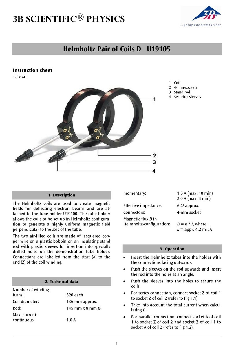 3B SCIENTIFIC PHYSICS U19105 instruction sheet