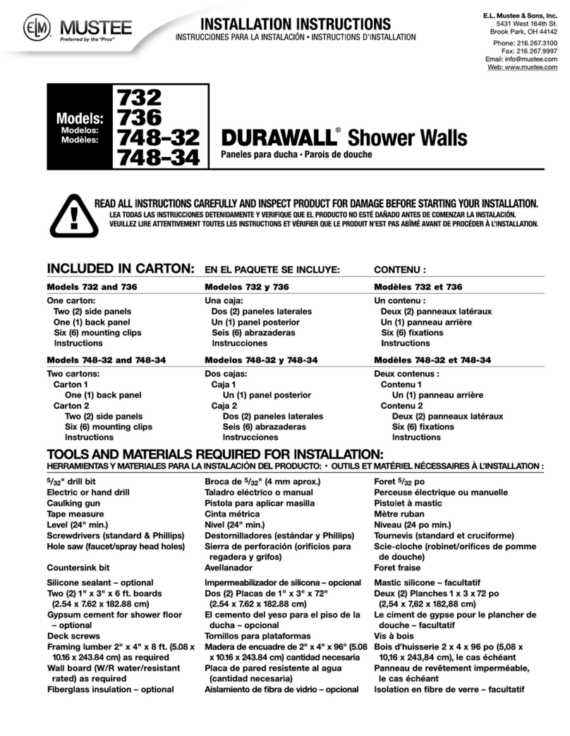 Mustee DuraWall 732 installation instructions