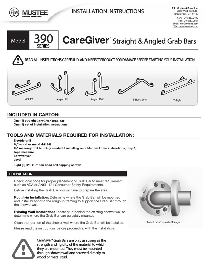 Mustee CareGiver 390 Series installation instructions