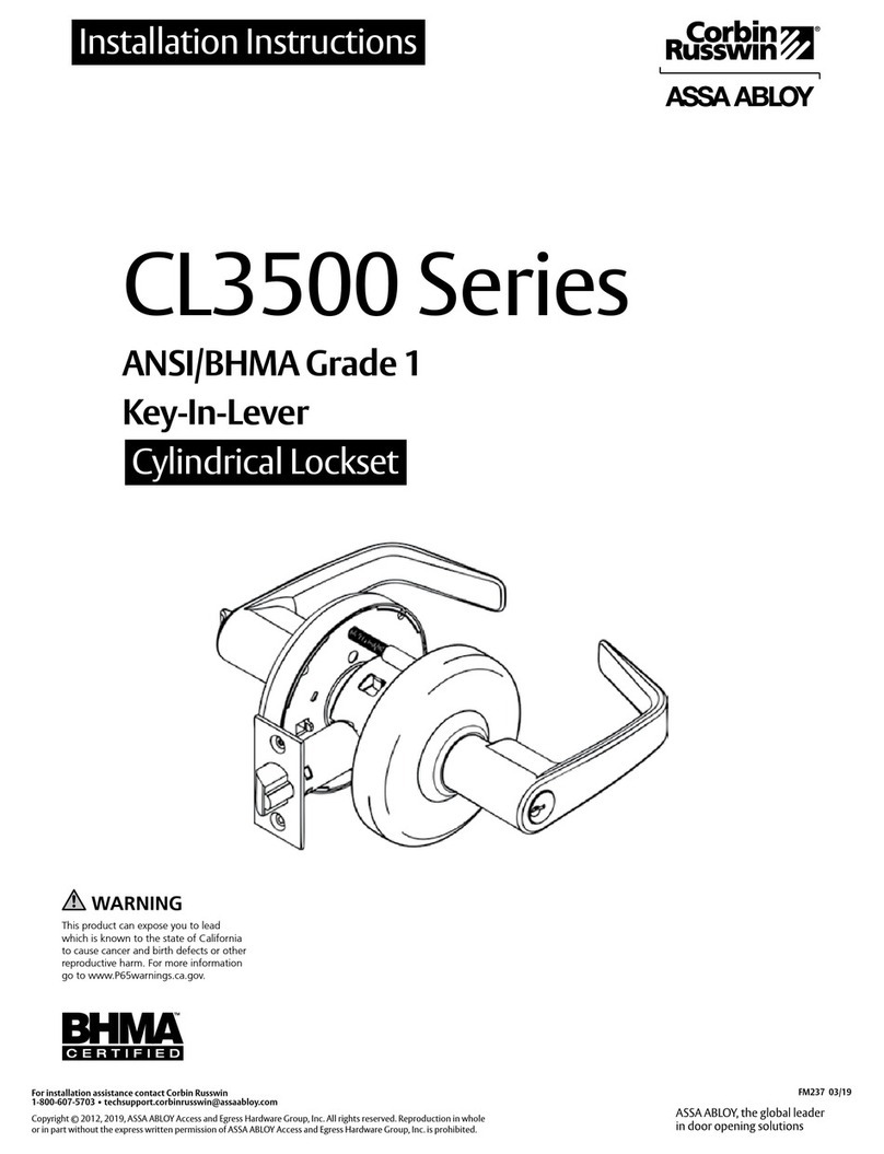 Assa Abloy Corbin Russwin CL3500 Series User manual