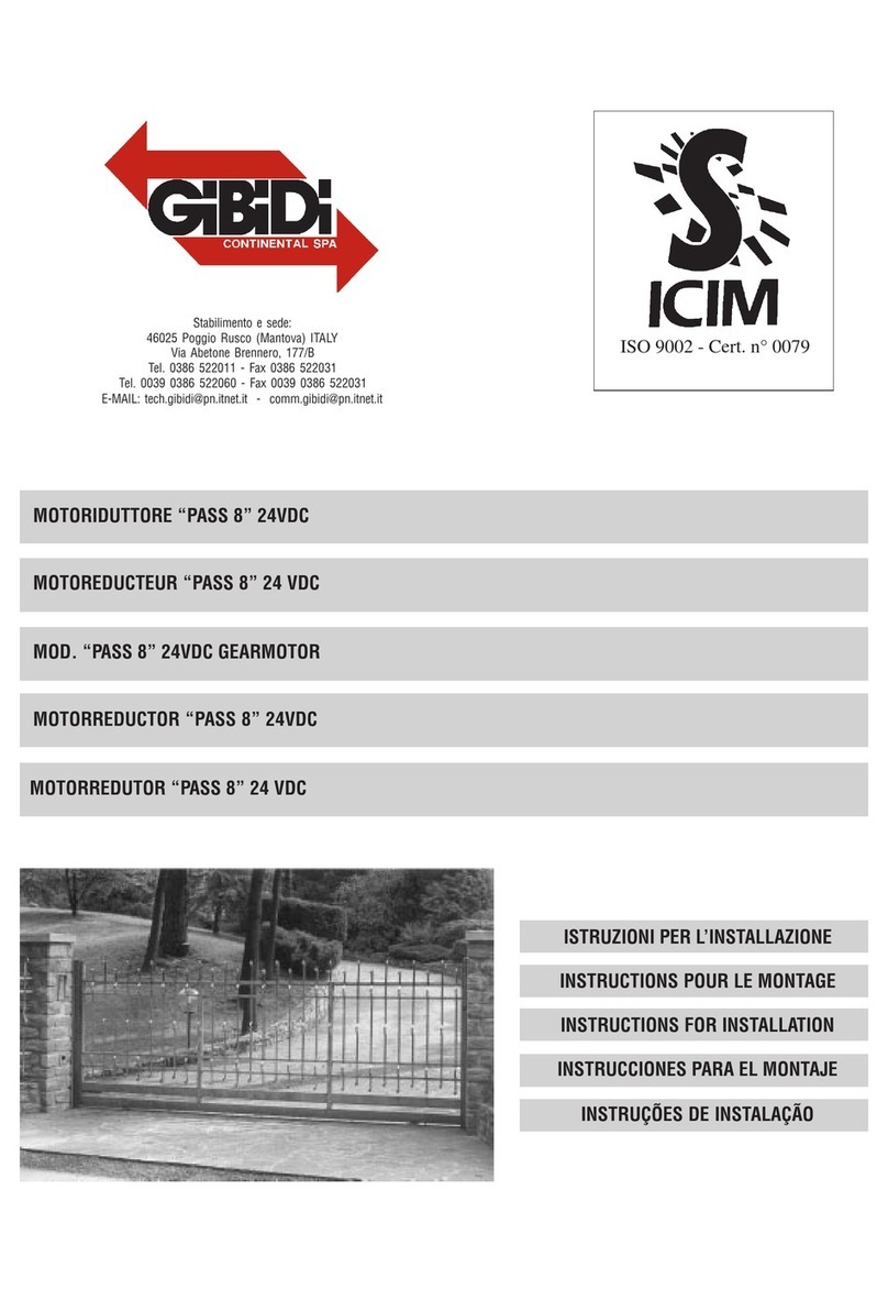 GiBiDi PASS 8 Instructions for installation