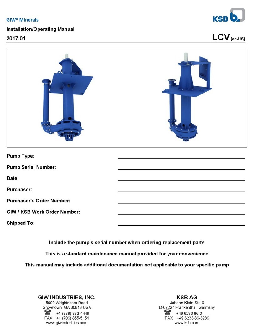 KSB LCV Installation & operating manual