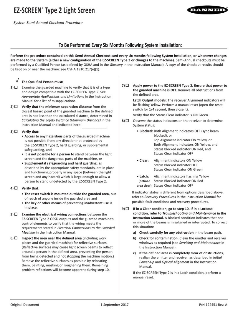 Banner EZ-SCREEN 2 Manual