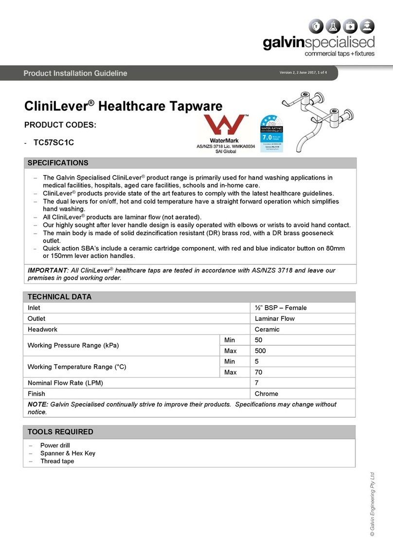 Galvin Specialised CliniLever TC57SC1C Product installation guideline