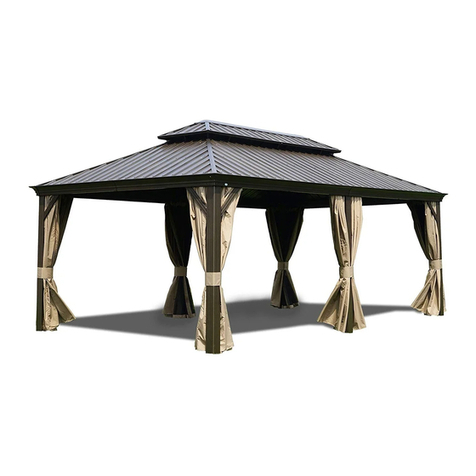 Kozyard 12'x20' Alexander hardtop gazebo with double... Assembly manual