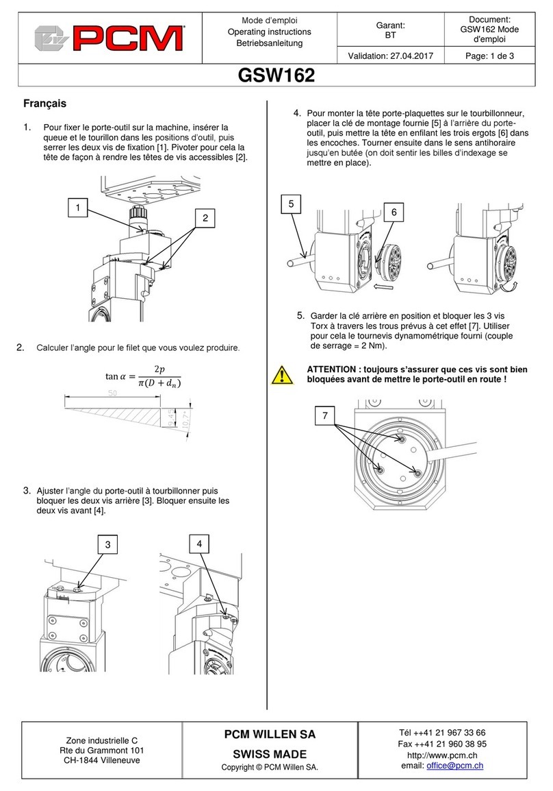 PCM GSW162 operating instructions