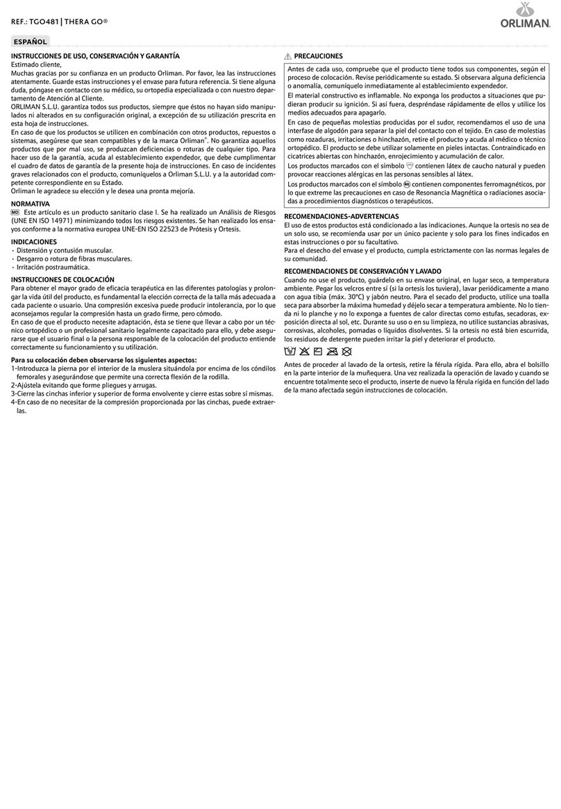 Orliman THERA GO TGO481 User manual