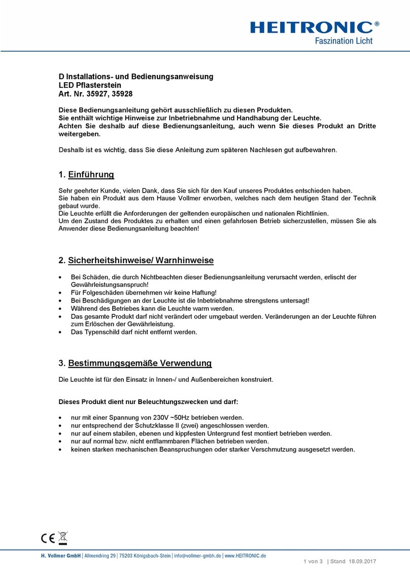 Heitronic 35927 Installation and operating instructions