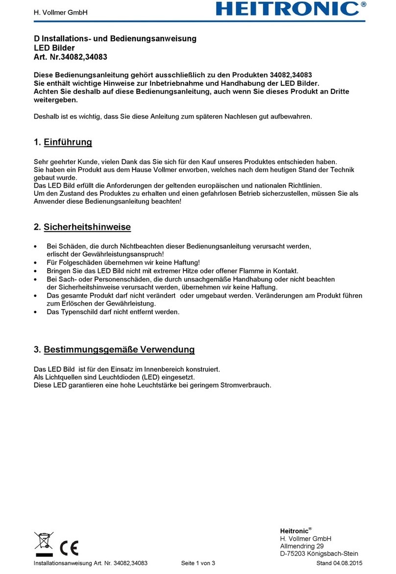 Heitronic 34082 Installation and operating instructions