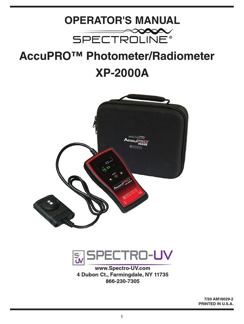Spectro-UV Spectroline AccuPRO XP-2000A Operator's manual