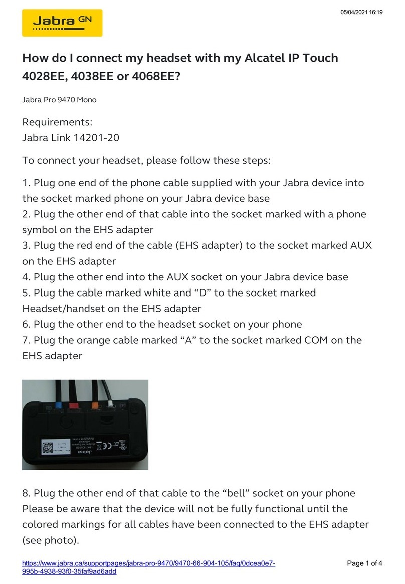 Jabra Pro 9470Mono User manual