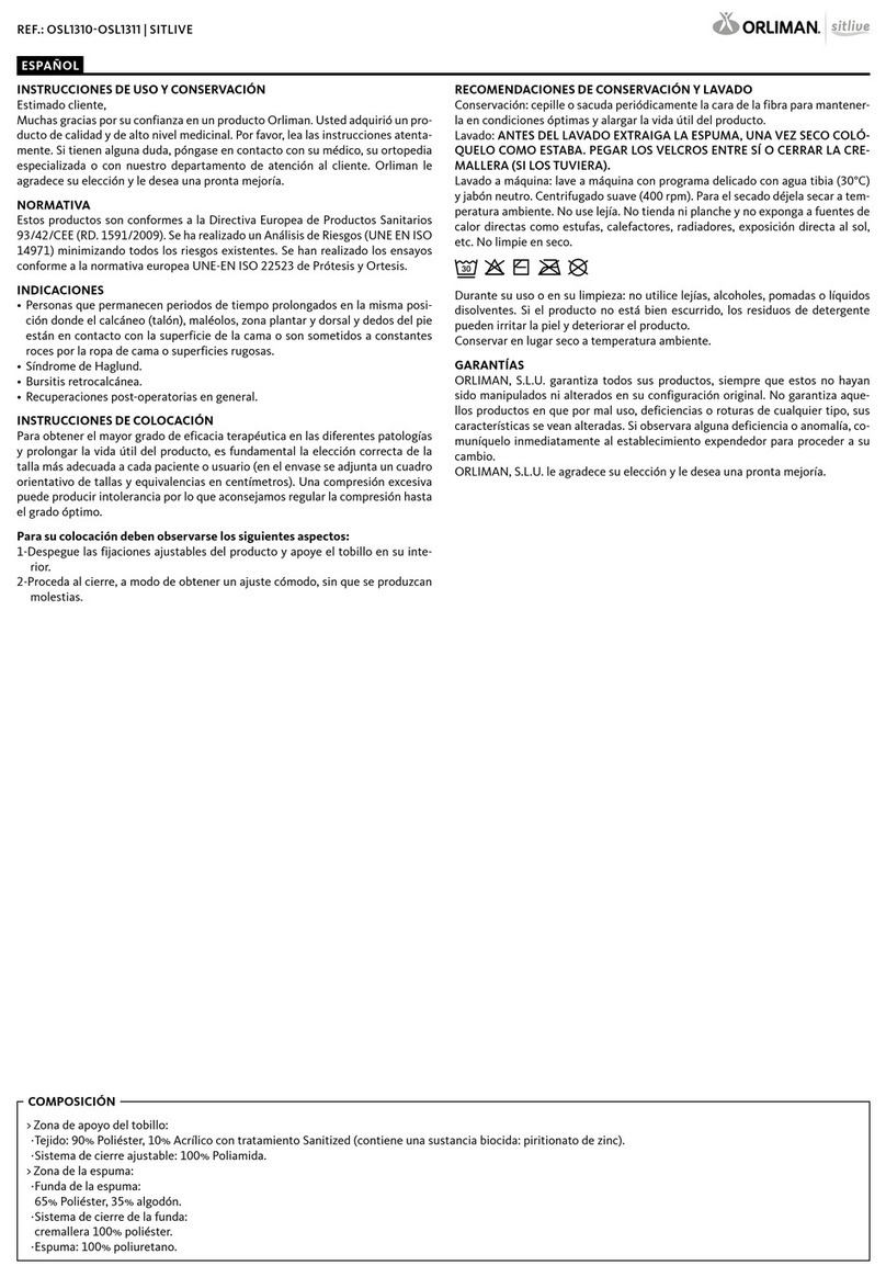 Orliman SITLIVE OSL1310 Manual