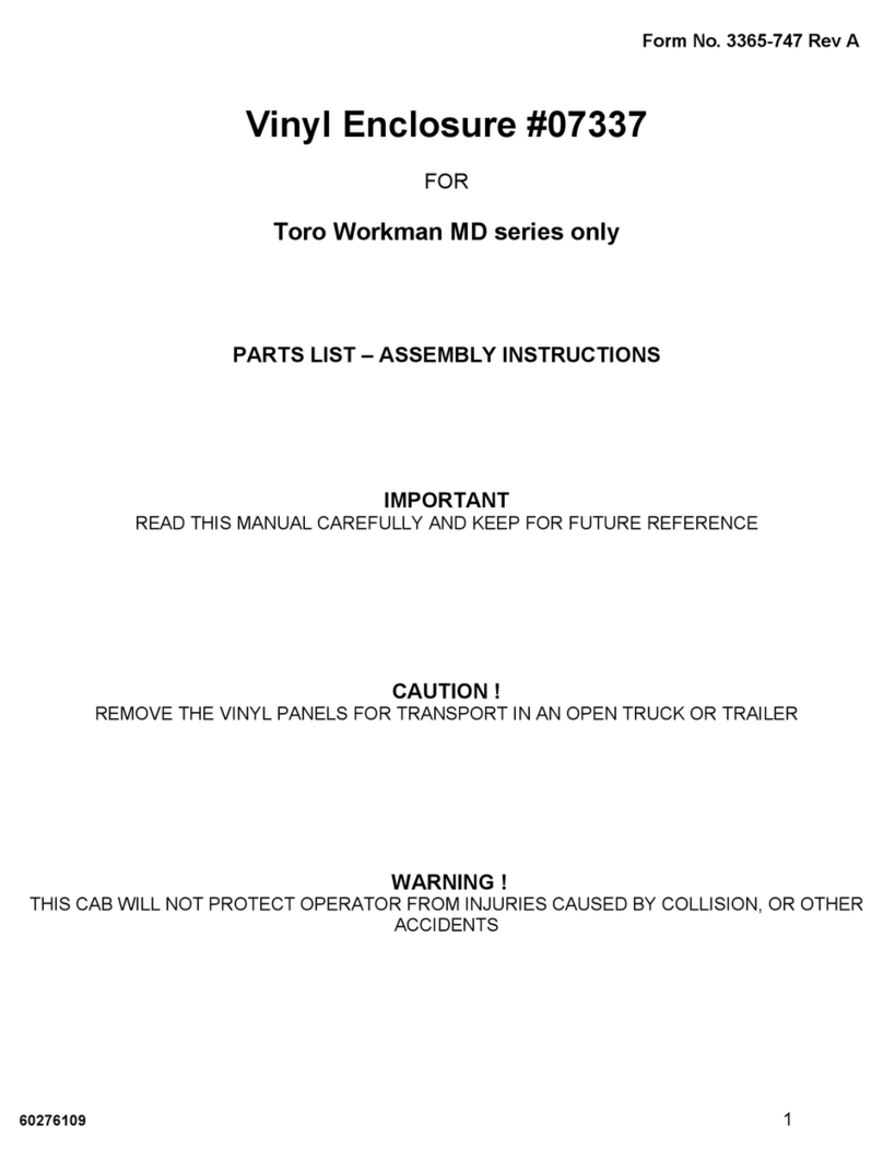 Toro 07337 Parts List & Assembly Instructions