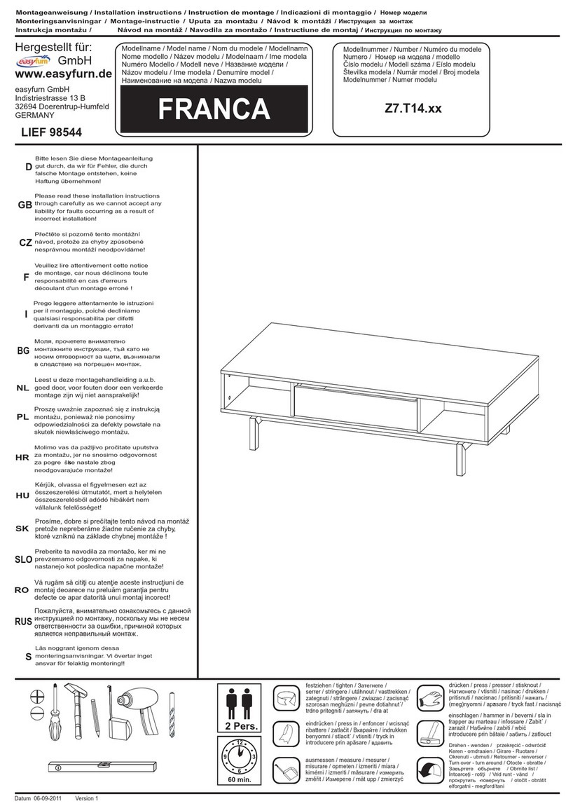 easyfurn FRANCA Z7.T14 Series installation instructions easyfurn FRANCA Z7.T14 Series installation instructions