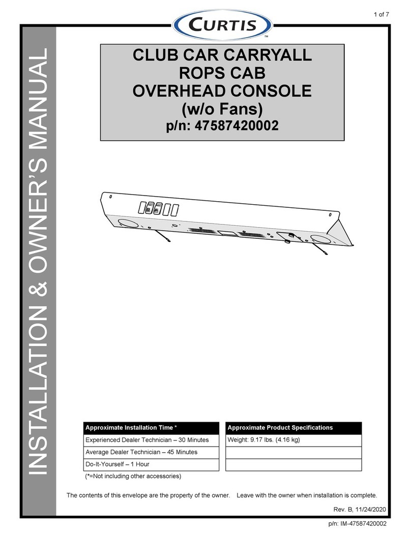 Curtis 47587420002 Installation & owner's manual