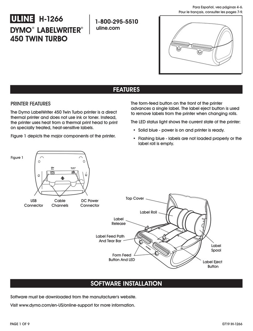 U-Line Dymo LabelWriter 450 Twin Turbo quick start guide