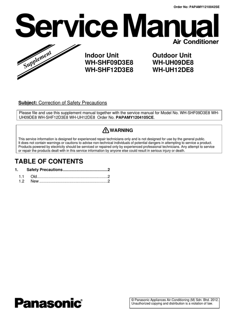 Panasonic WH-SHF09D3E8 User manual