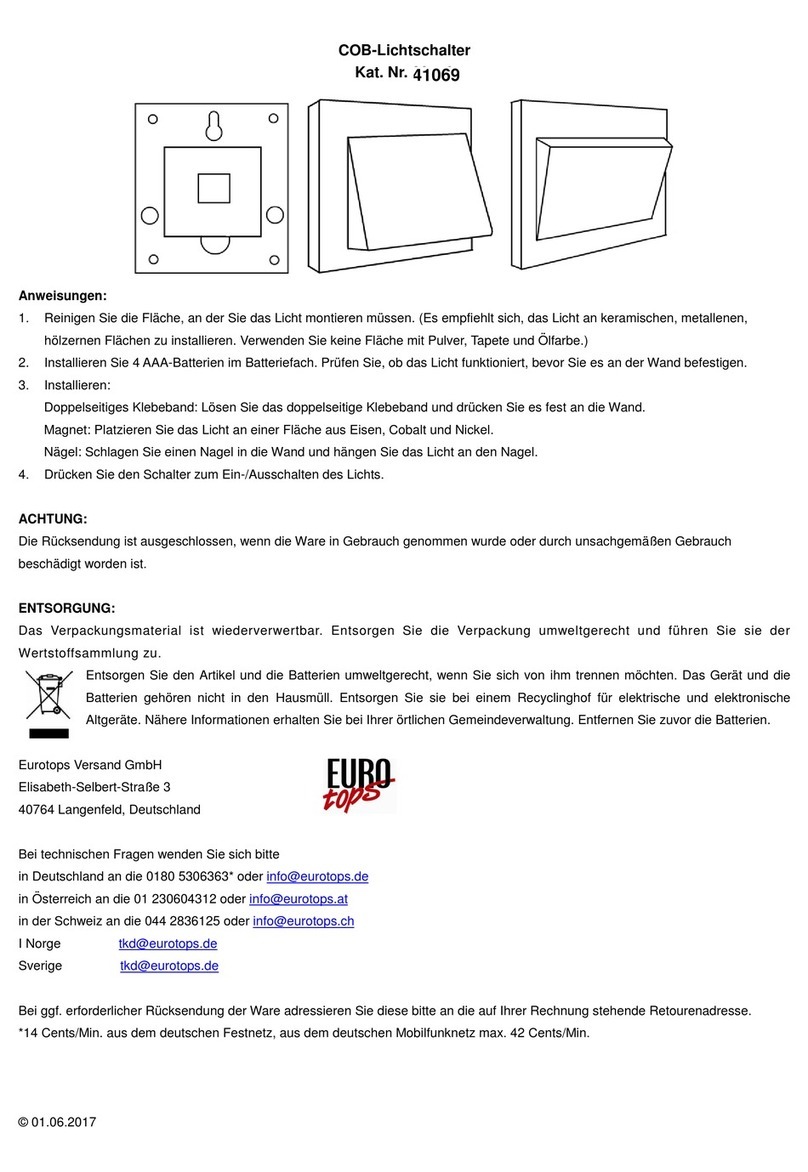 Eurotops 41069 quick start guide