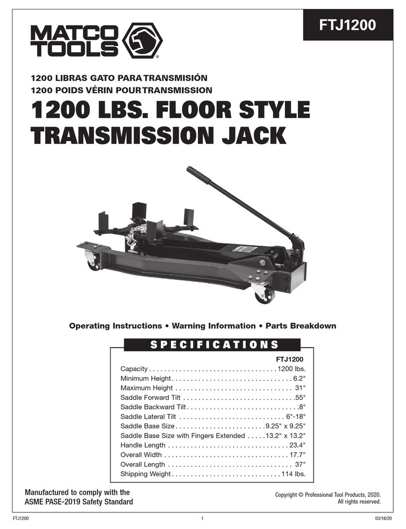 Matco Tools FTJ1200 operating instructions