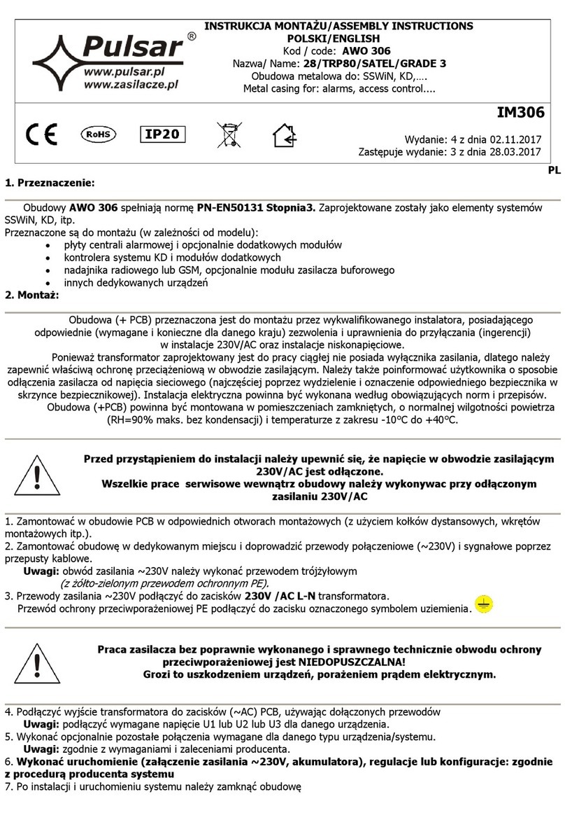 Pulsar AWO 306 Assembly instructions
